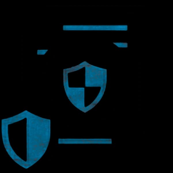 Document review and security shield icon