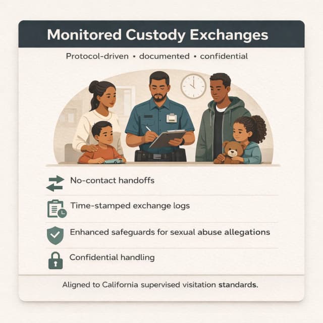 Monitored Custody Exchanges — protocol-driven, documented, confidential