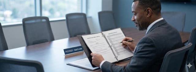 SafePair provider reviewing case documentation